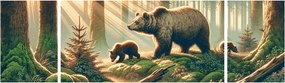 Obraz - Niedźwiedzie w lesie (170x50 cm)