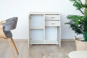 Komoda dwudrzwiowa z dwiema szufladami Luck II - biały