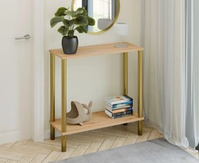 Konsola na złotym stelażu dąb artisan R1-L96