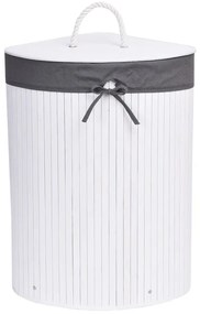 Biało-szary narożny kosz na pranie E6-F54