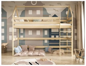 Łóżko domek na antresoli TOBI 2 200x80 sosna lakierowana KOCOT KIDS