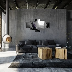 Obraz - Nocna sowa, fioletowa sowa (125x70 cm)
