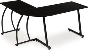 Czarne biurko narożne gamingowe Arvo 136 w stylu loft