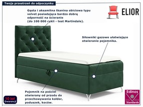 Ciemnozielone łóżko z pojemnikiem na pościel 3 rozmiary B0-K92