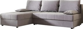 BEDANTE narożnik MOS L Itaka 50 lewa szary z funkcją spania sofa w kształcie litery L z pojemnikiem na pościel