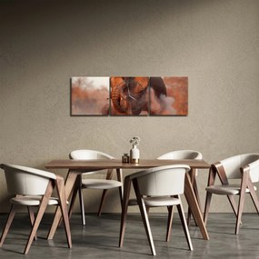 Obraz - Wielki słoń afrykański (z zegarem) (90x30 cm)