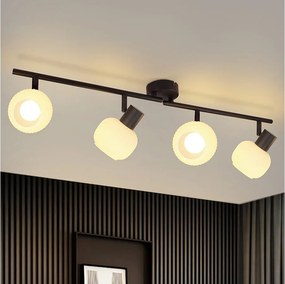 NETTLIFE  reflektor sufitowy E14 Lampa sufitowa 4 żarówki Wewnętrzny szklany klosz Regulowany reflektor