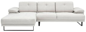 Biała sofa narożna Artie Mustang, lewy narożnik