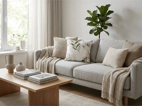 Zestaw 2 szt. dekoracyjnych poszewek na poduszkę z mikrofibry KARDA 45x45 cm, biały