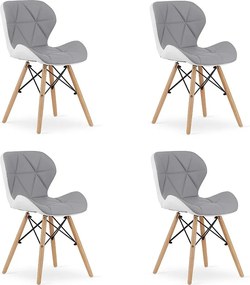 Krzesło Valora WAKO w nowoczesnym wzornictwie, szaro-białe x4