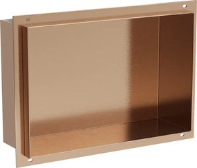 Mexen X-Wall-NR półka wnękowa bez kołnierza 30 x 20 cm, miedź szczotkowana - 19C1302010