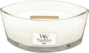 Świeca zapachowa elipsa, Linen, biały 453 gr