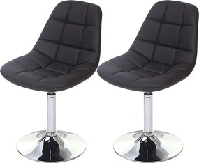 Krzesło do jadalni MCW-A60 (zestaw 2 sztuk),  imitacja skóry, brązowy