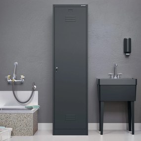 Metalowa szafa gospodarcza AGNES, 500 x 1850 x 500 mm, antracyt