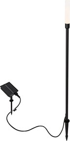 Lampa podłogowa zewnętrzna czarna z wbudowanym akumulatorem LED i panelem słonecznym - Barry