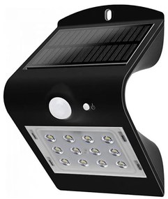 LED Kinkiet solarny z czujnikiem LED/1.5W/3,7V IP65 czarny