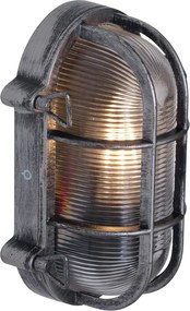 Lampa Ścienna Zewnętrzna Srebrna Owalna IP44 - Noutica