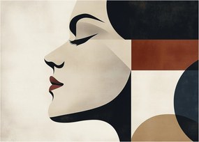 Obraz na szkle - Kobieta z profilu (70x50 cm)