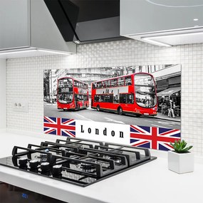 Szkło Dekoracyjne do Kuchni Czerwony Autobus W Londynie