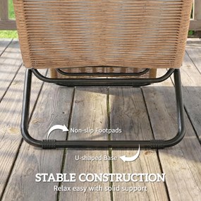 Outsunny Leżanka rattanowa w kształcie litery S z poduszką, oddychająca powierzchnia, stalowa rama | Aosom PL