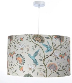 Niebieska lampa wisząca w kwiaty nad stół - 3X S385 C0-F77