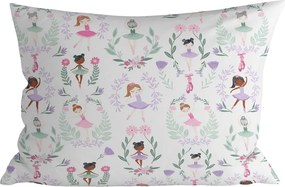 Poszewka na poduszkę z mikrofibry BALLERINA GARDEN 70x90 cm, kolorowa