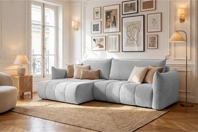Narożnik Flo, z funkcją spania, do salonu, tkanina Poso, jasnoszary (55)