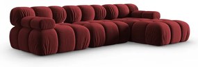 Czerwona aksamitna sofa 285 cm Bellis – Micadoni Home