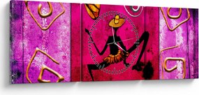 Obraz historycznego muralu (z zegarem) (90x30 cm)