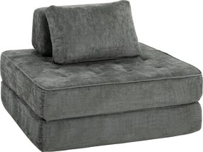 HOMCOM 2-in-1 Boneless Cloud fotel podłogowy, składana sofa Chenille z grubą poduszką podpierającą, szary | Aosom PL