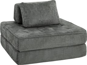 HOMCOM składany fotel podłogowy 2w1 sofa podłogowa składany materac z funkcją spania Chenille z poduszką do 220 kg szary | Aosom PL