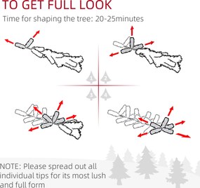 HOMCOM Sztuczna Choinka Świąteczna z Efektem Śniegu, Wąska Konstrukcja, Niepalne Gałęzie, 210 cm, Zielony/Biały | Aosom PL