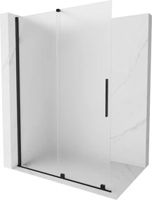 Mexen Velar ścianka prysznicowa rozsuwana Walk-in 140 x 200 cm, szron 8 mm, czarna - 871-140-000-33-70