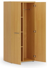 Szafa ubraniowa biurowa PRIMO WOOD, 3 półki, drążek do szafy, 800 x 500 x 1781 mm, buk