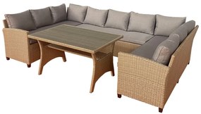 Beżowy zestaw mebli ogrodowych dla 9 osób Ventura – Unique Furniture