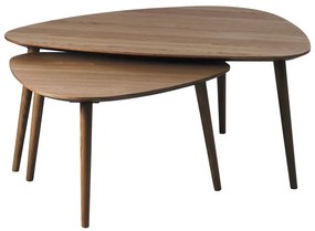 Brązowe stoliki w dekorze dębu zestaw 2 szt. 70x100 cm Adda – Unique Furniture