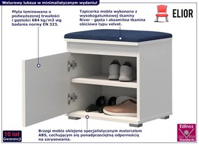 Minimalistyczna szafka na buty biały + granat - Venix 5X