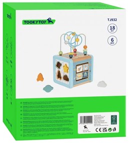 Tooky toy drewniana kostka aktywności kosmos sorter labirynt