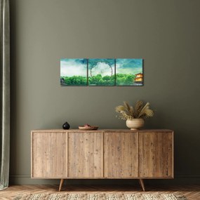 Obraz - Wymarzony krajobraz (z zegarem) (90x30 cm)