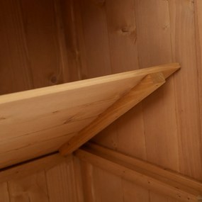 Outsunny szafka narzędziowa ogrodowa z 2 półkami drewno jodłowe naturalne 74x43x88cm | Aosom PL