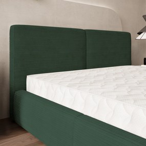 Masseno Łóżko Tapicerowane FELURO z pojemnikiem na pościel 200x200 cm - Zielony, POSO 14
