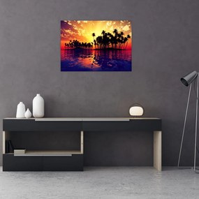 Obraz wyspy o zachodzie słońca (70x50 cm)