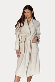 Damski szlafrok MAYA w ozdobnym opakowaniu L Jasnobeżowy