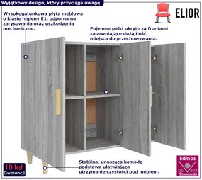 Skandynawska komoda w kolorze szary dąb sonoma Bugil 4X
