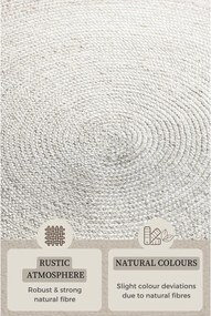 Biały okrągły dywan z juty dwustronny/tkany ręcznie ø 140 cm Braided – Hanse Home