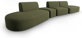 Zielona sofa z tkaniny szenilowej lewostronna 428 cm Paolo – Milo Casa