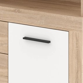 Komoda Dwudrzwiowa z Szufladami BLAGO MIDI B 119,5 cm Dąb Sonoma/Biały Nowoczesna