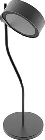 Zafferano SUPER O Czarna lampa stołowa LED z możliwością ładowania i ściemniania