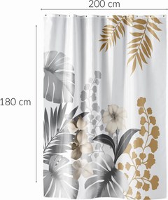 Zasłona prysznicowa z wzorem kwiatów, KELLY, 180 x 200 cm