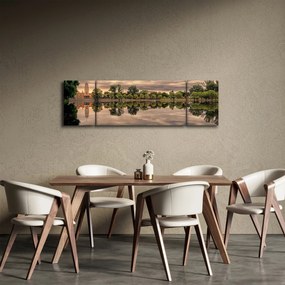 Obraz jeziora i drzew (170x50 cm)